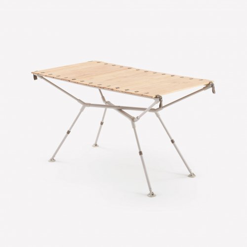 Quechua - Compacte campingtafel voor 4/6 personen houten tafelblad opbergnet