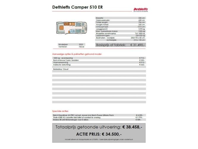 Dethleffs Camper 510 ER MOVER-LUIFEL-FIETSENDRGR  foto: 1