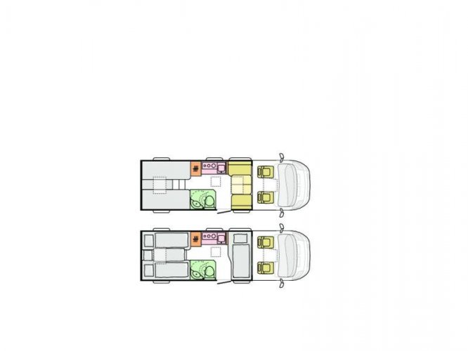 Adria Compact Axess DL Lengtebedden face 2 face 