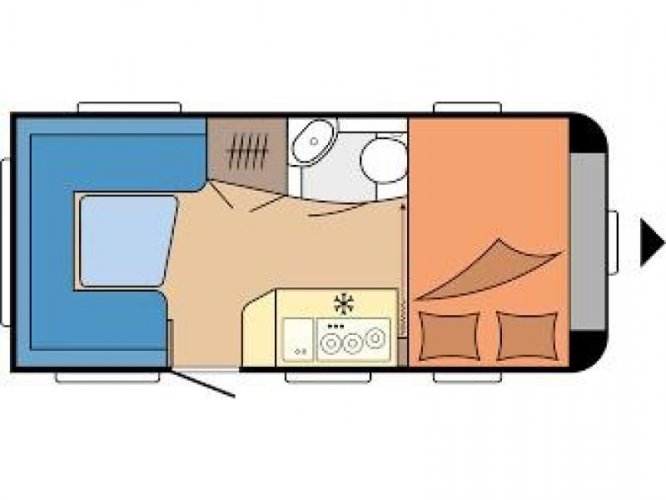 Hobby Excellent 455 UF Dwars Bed 210CM MOVER 