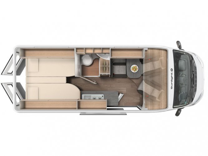 Sunlight Cliff 640 Adventure Edition 140 pk AUTOMAAT 9-Traps Euro6 Fiat Ducato 8 **Lengtebedden/4 zitplaatsen/Luifel/Fietsendrager/Smart