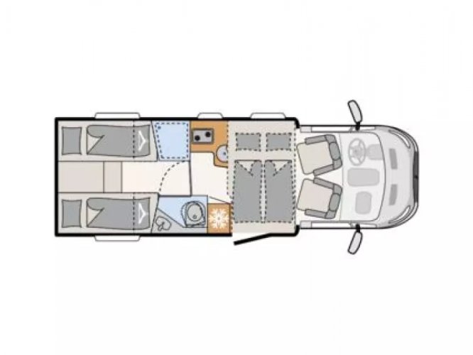 Dethleffs Just Go T 7055 EB -automaat - enkele bedden  foto: 22