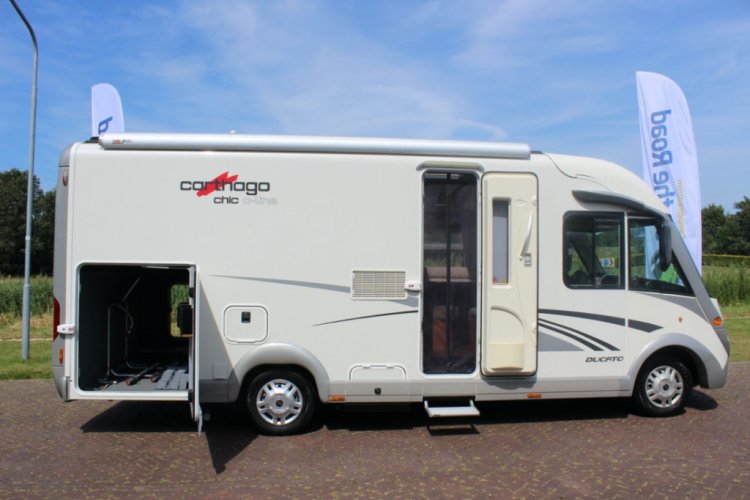 Carthago 4.2  Integraal 2.3 M-jet 148 PK, Alko chassis light, Motor-airco, Hefbed & dwarsbed, Garage, Draaistoelen voor, L zit, zij-zit, etc. Marum (Groningen)